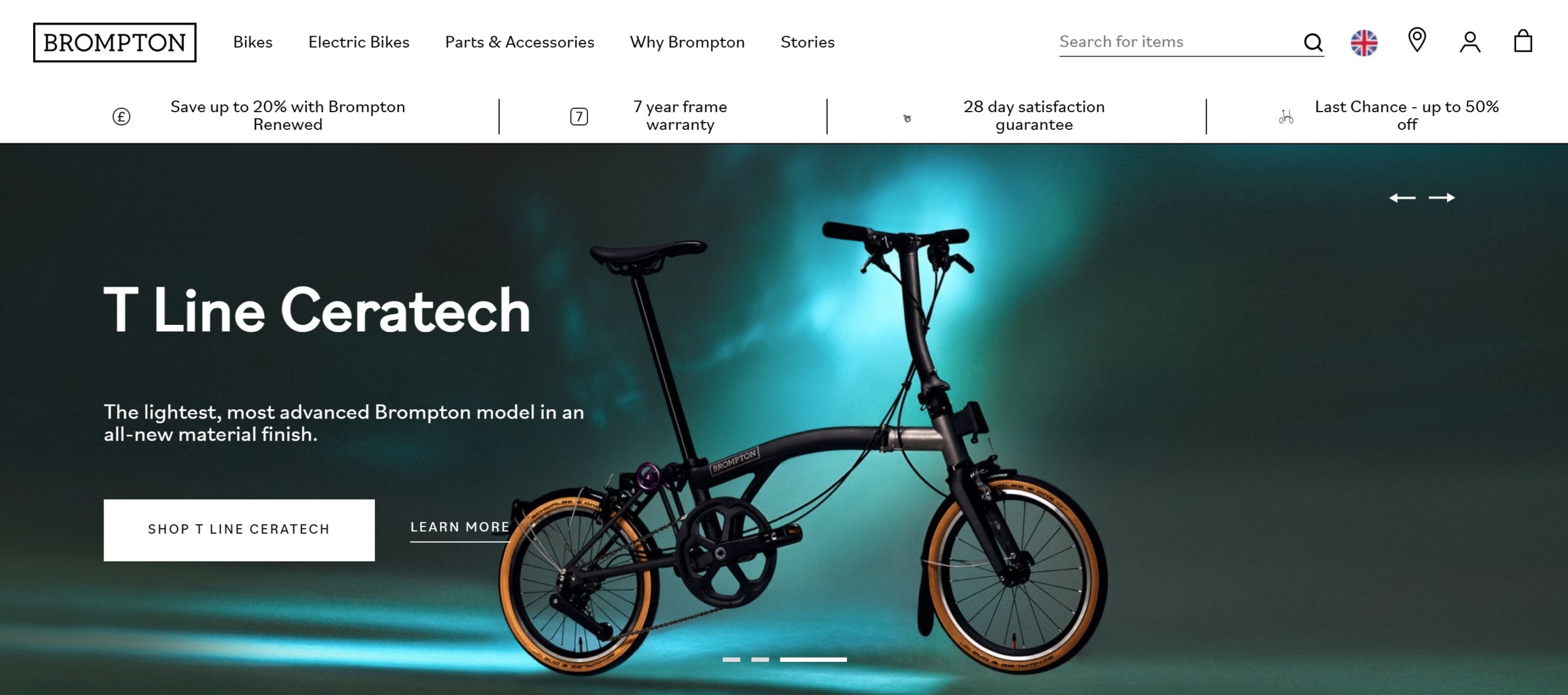 Brompton Bicycle website homepage